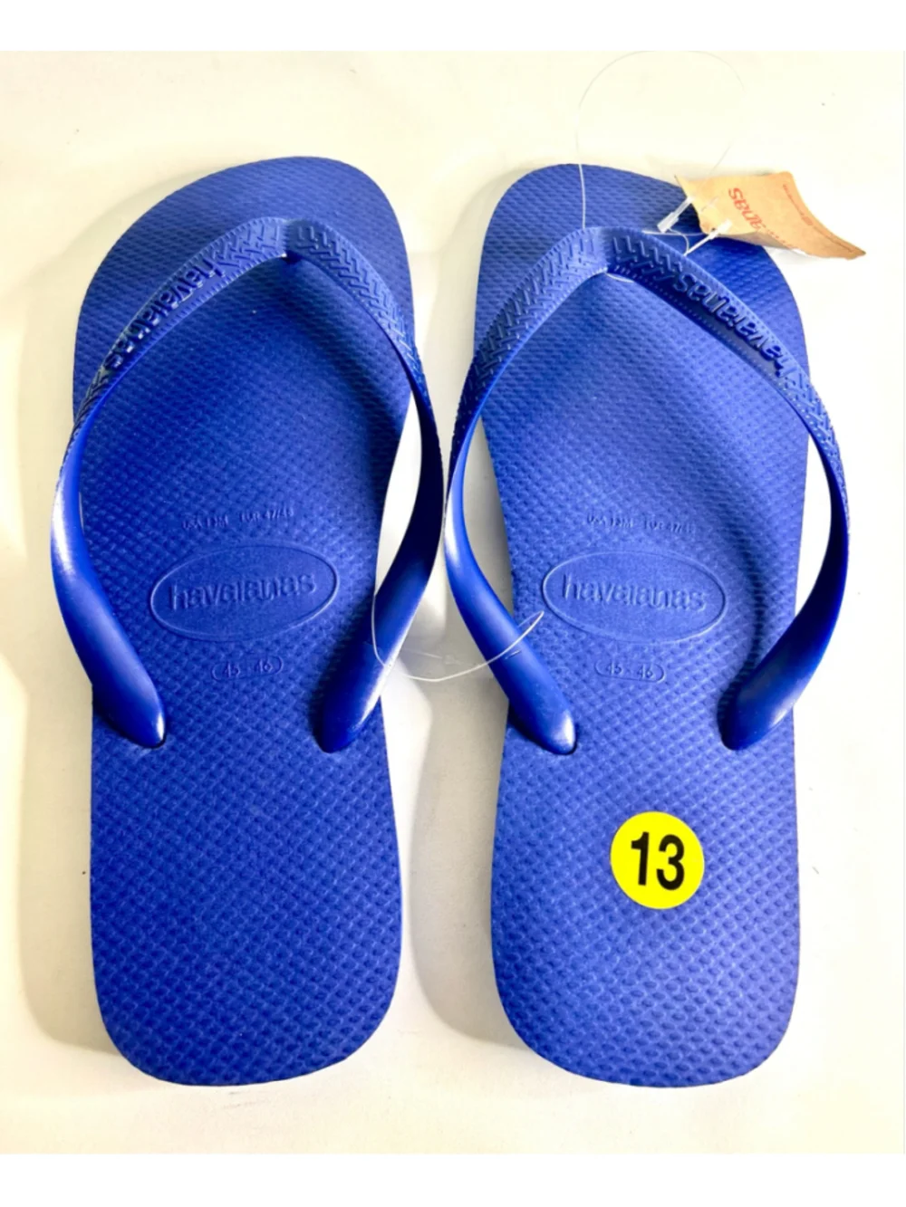 NWT Havaianas Brazil logo marine blue flip-flops men size 13